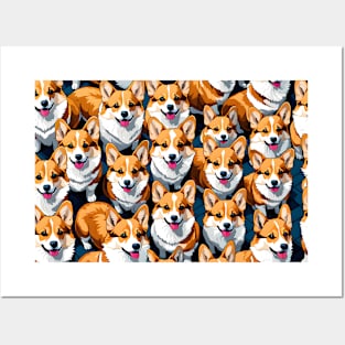 corgi pattern Posters and Art